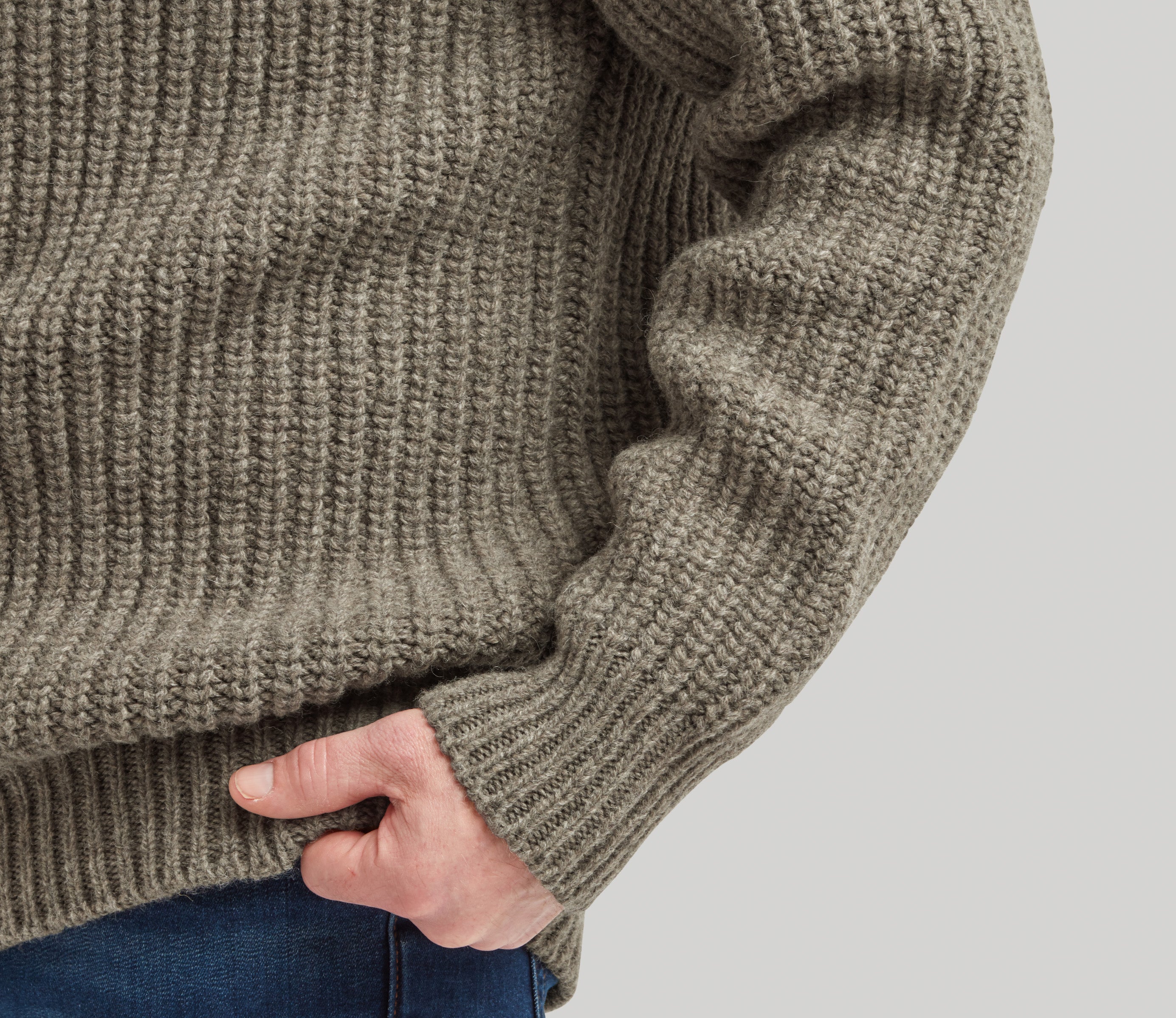 Chunky Wool Fisherman Crew Neck Jumper in Natural – Genuine Scottish Knits