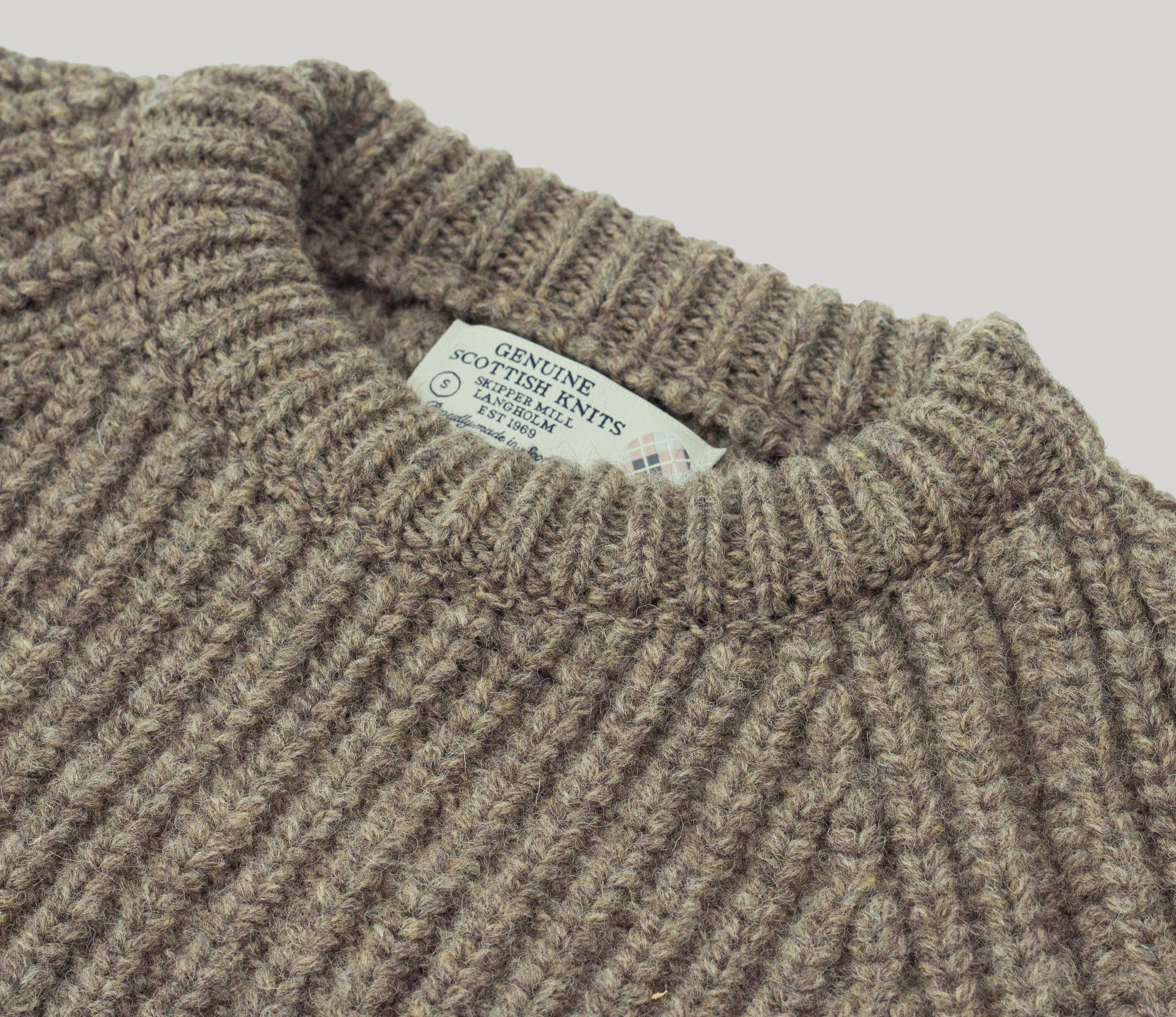 Chunky Wool Fisherman Crew Neck Jumper in Natural – Genuine Scottish Knits