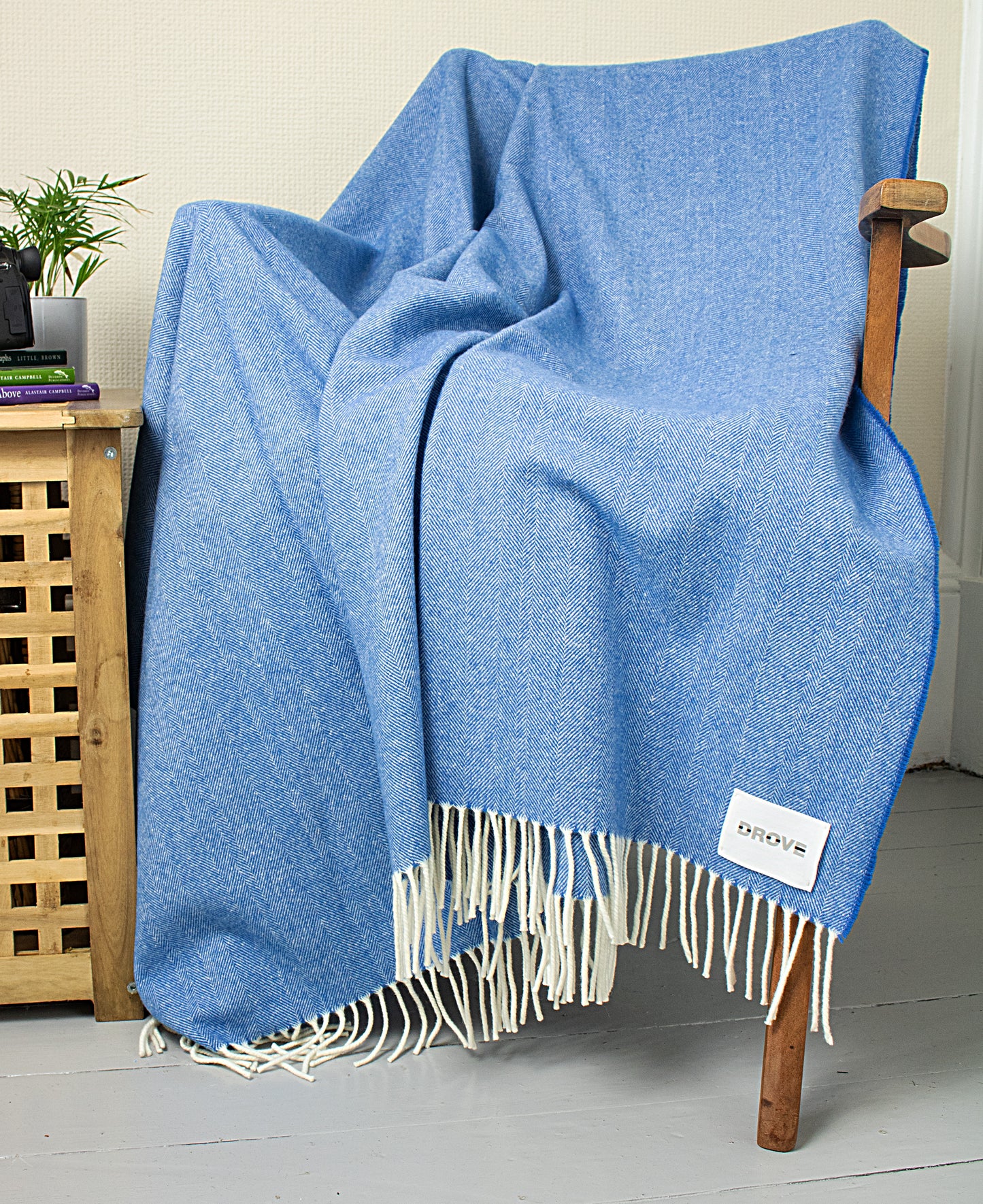 Geelong Wool Throw in Bright Blue