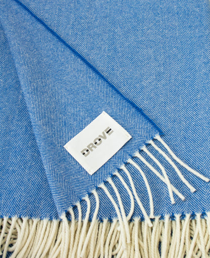 Geelong Wool Throw in Bright Blue