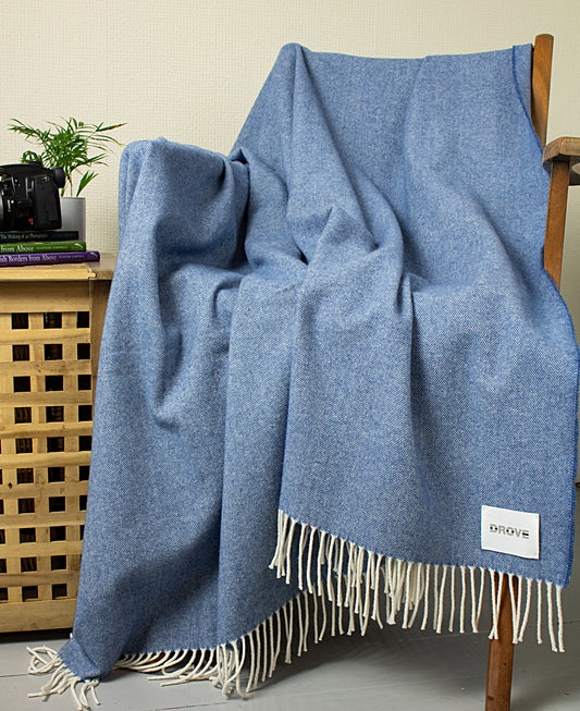 Geelong Wool Throw in Denim