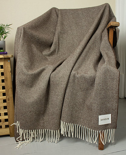 Geelong Wool Throw in Country Brown