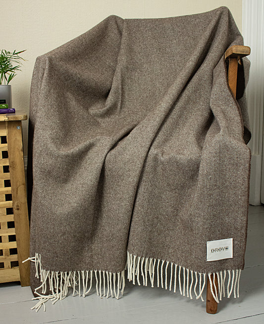 Geelong Wool Throw in Country Brown