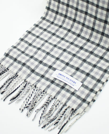 Cashmere Geelong Scarf in Gun Club Check Grey