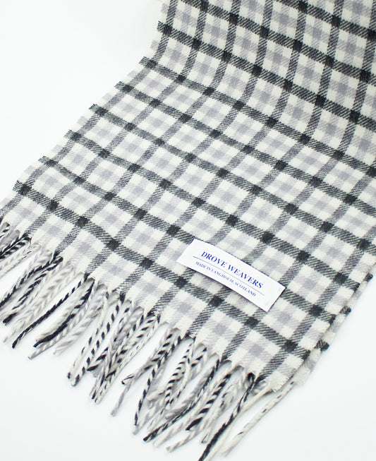 Cashmere Geelong Scarf in Gun Club Check Grey