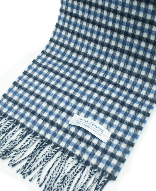 Cashmere Scarf in Gun Club Check Navy