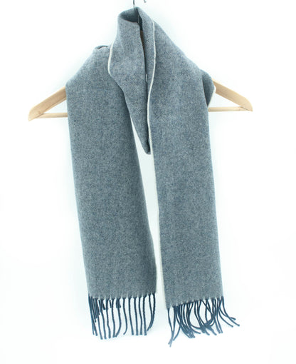 Herringbone Cashmere Scarf in Navy
