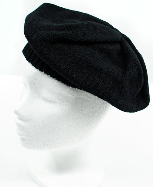 Classic Lambswool Beret in Black