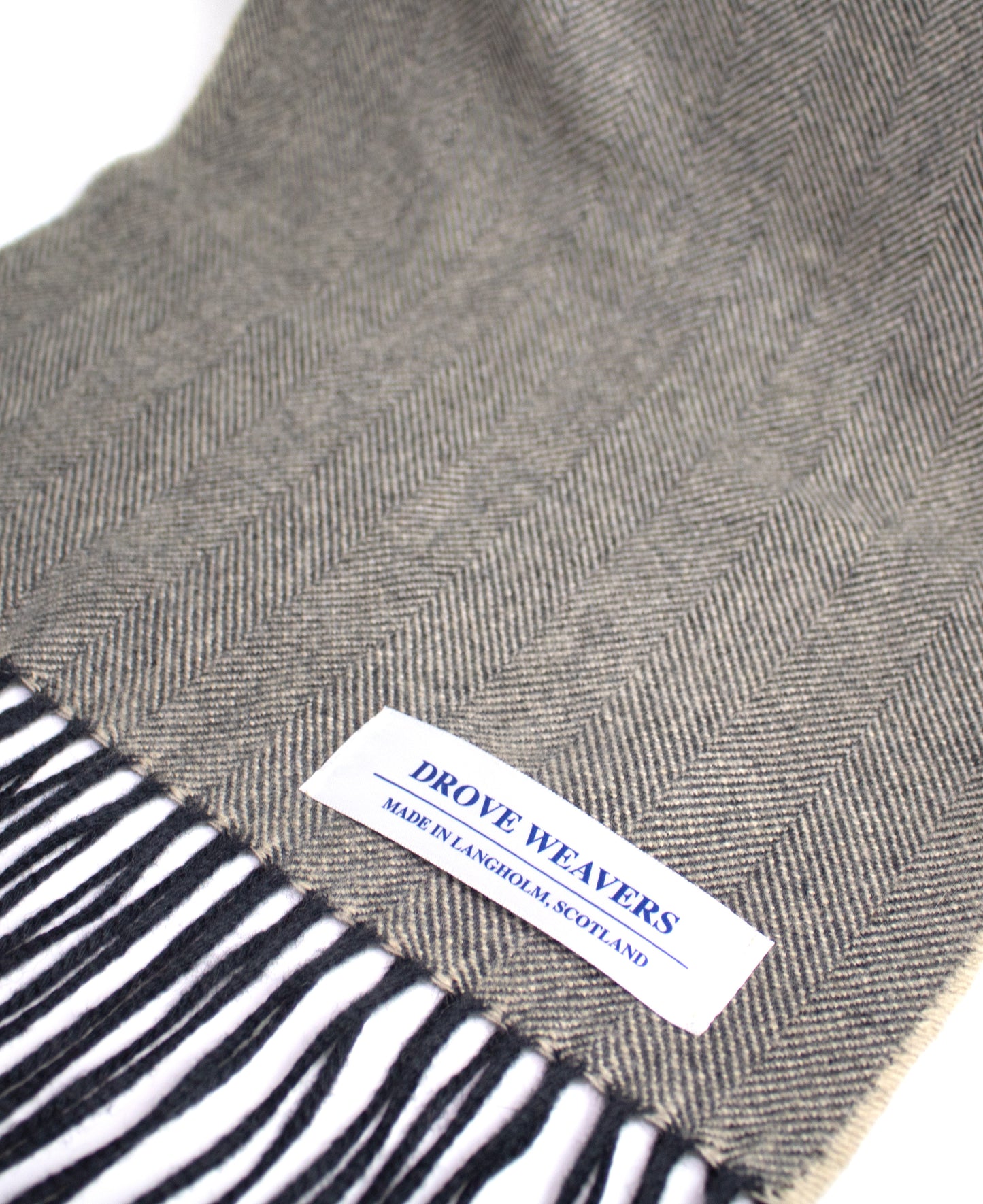 Lambswool  Scarf in Camel with Black Warp