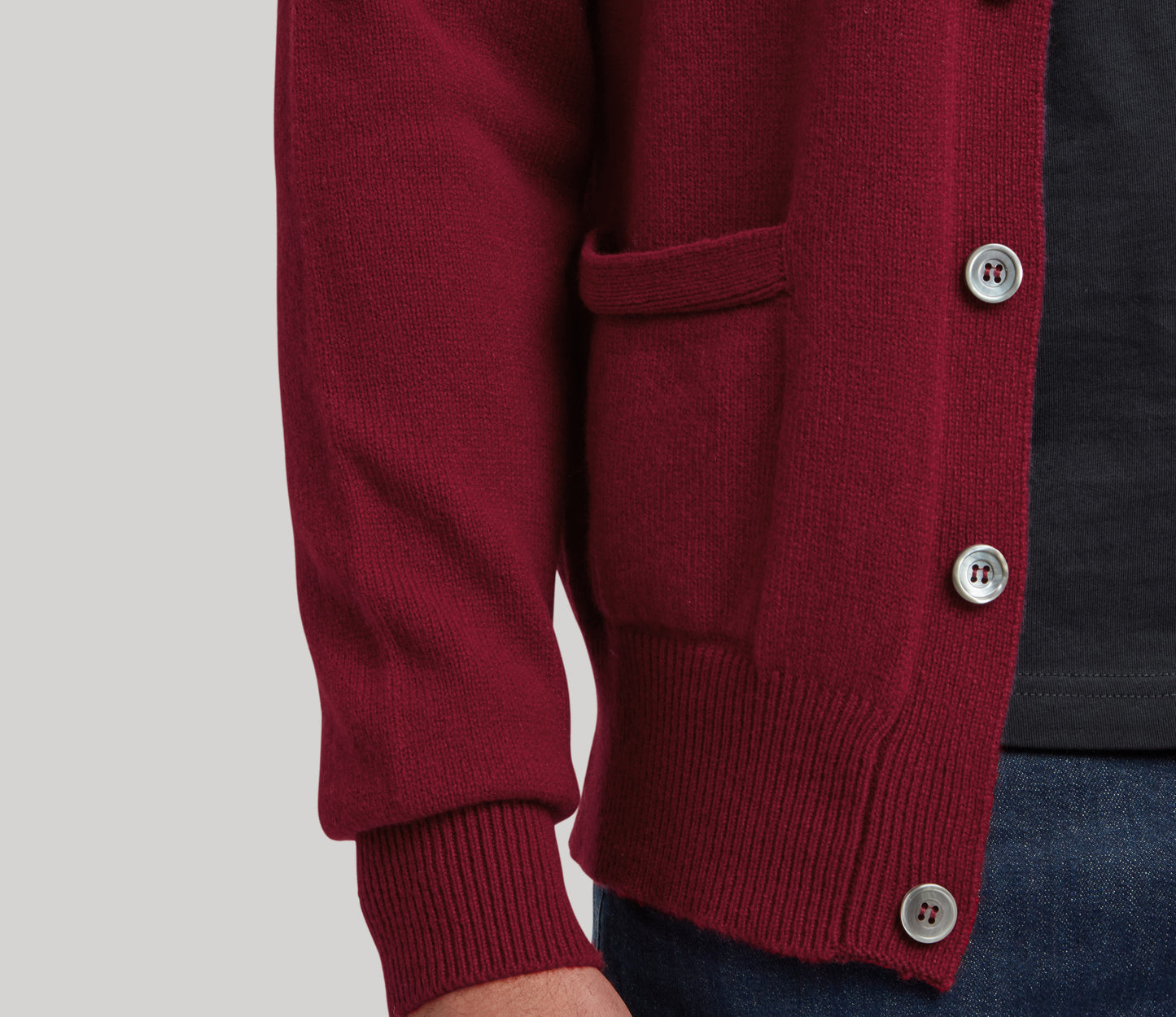 Lambswool Cardigan in Burgundy