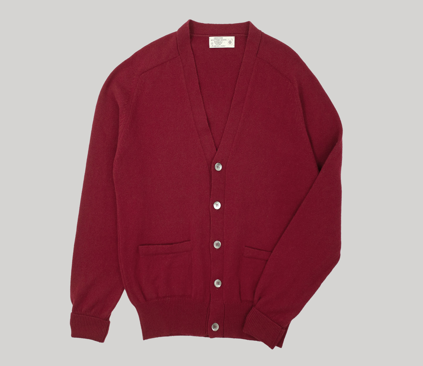 Lambswool Cardigan in Burgundy