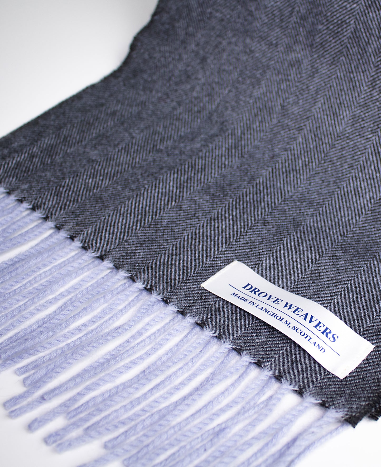 Lambswool  Scarf in Charcoal & Lavender Warp