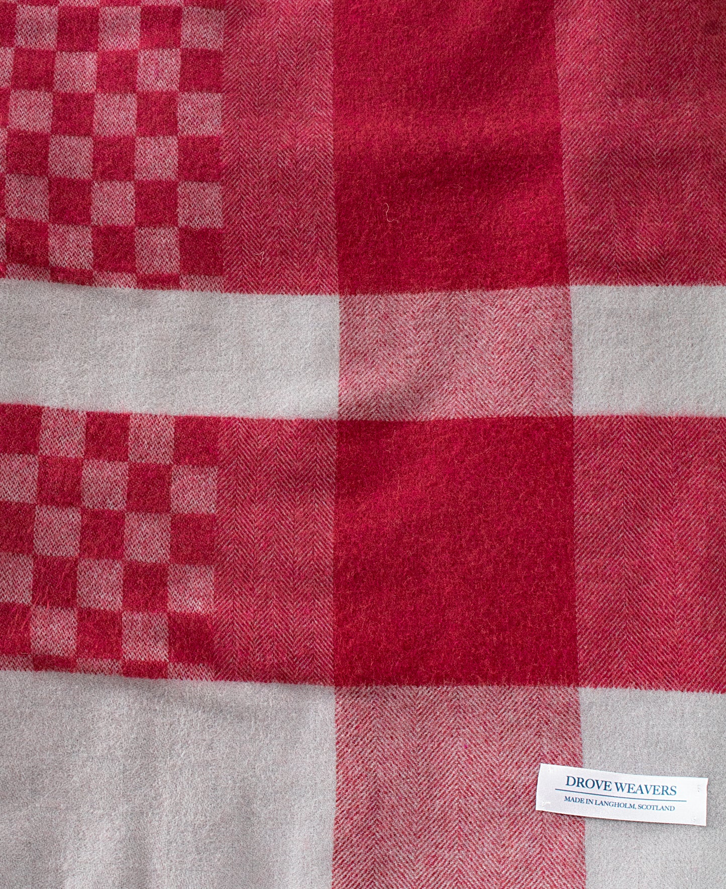 Lambswool Check Throw in Red