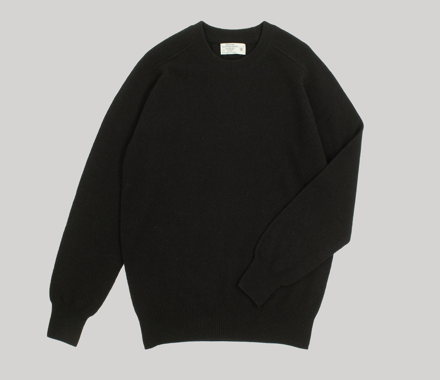Mens Lambswool Crew Neck in Black