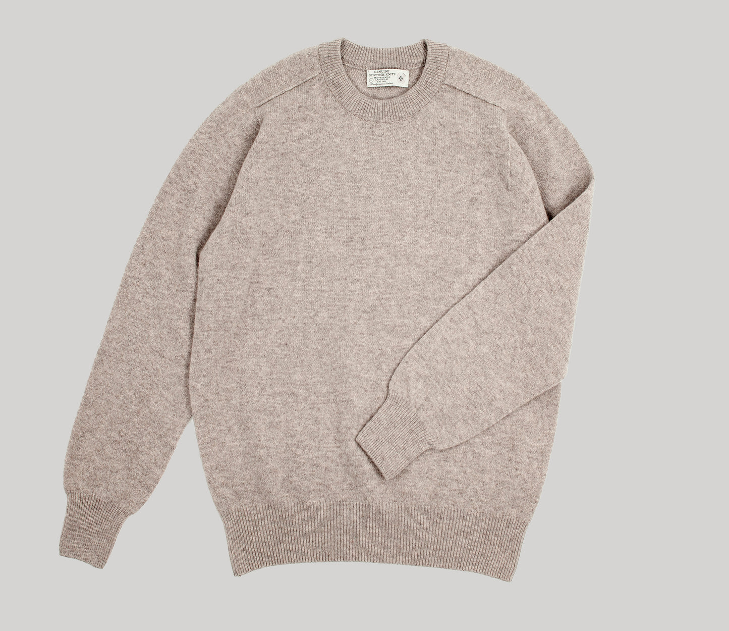 Mens Lambswool Crew Neck in Natural