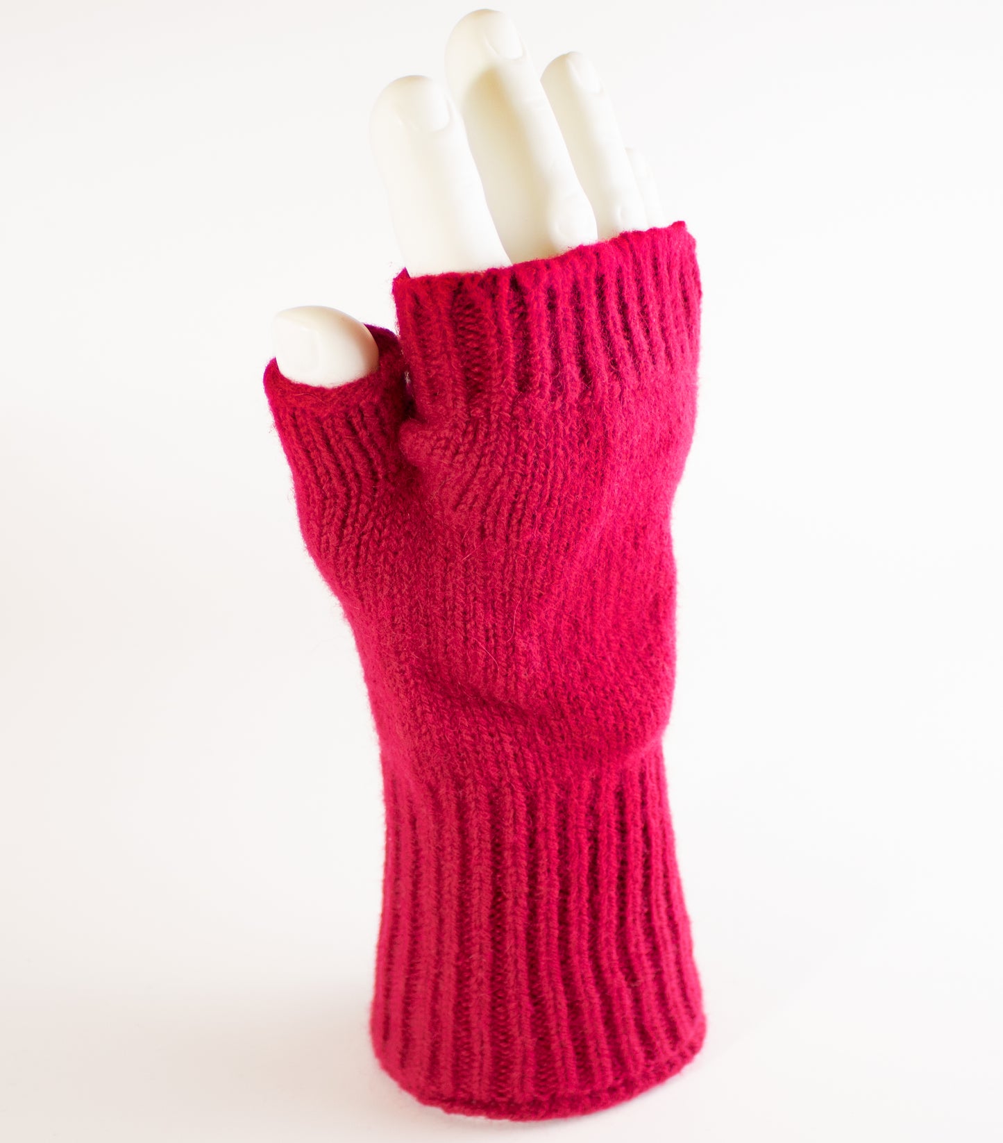 Lambswool Angora Wrist Warmers in Fuchsia