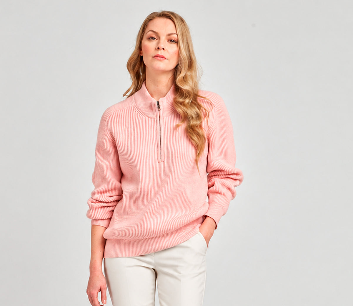 Geelong Half Zipper in Pink