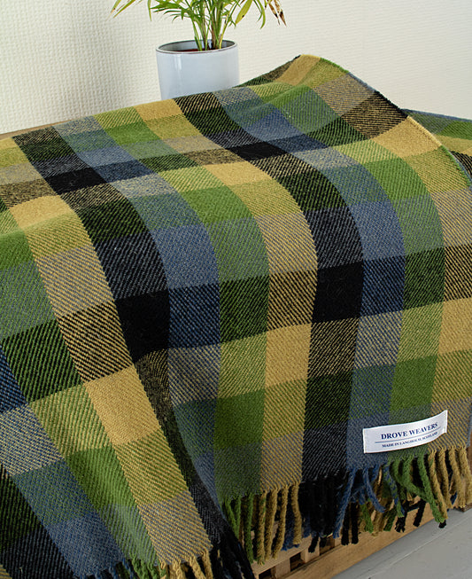 Wool Throw in Multi Coloured Check