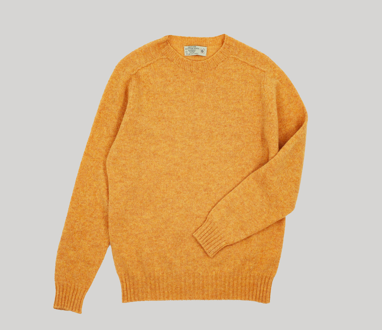 Classic Shetland Crew Neck Jumper in Sunrise
