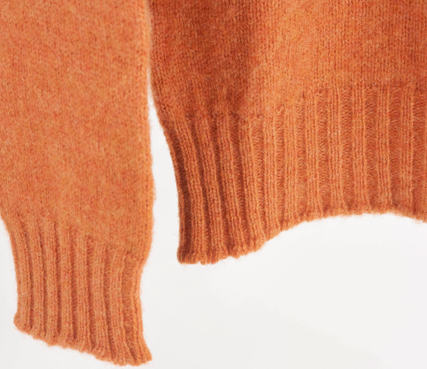 Saddle Shoulder Shetland Crew Neck Jumper in Jaffa