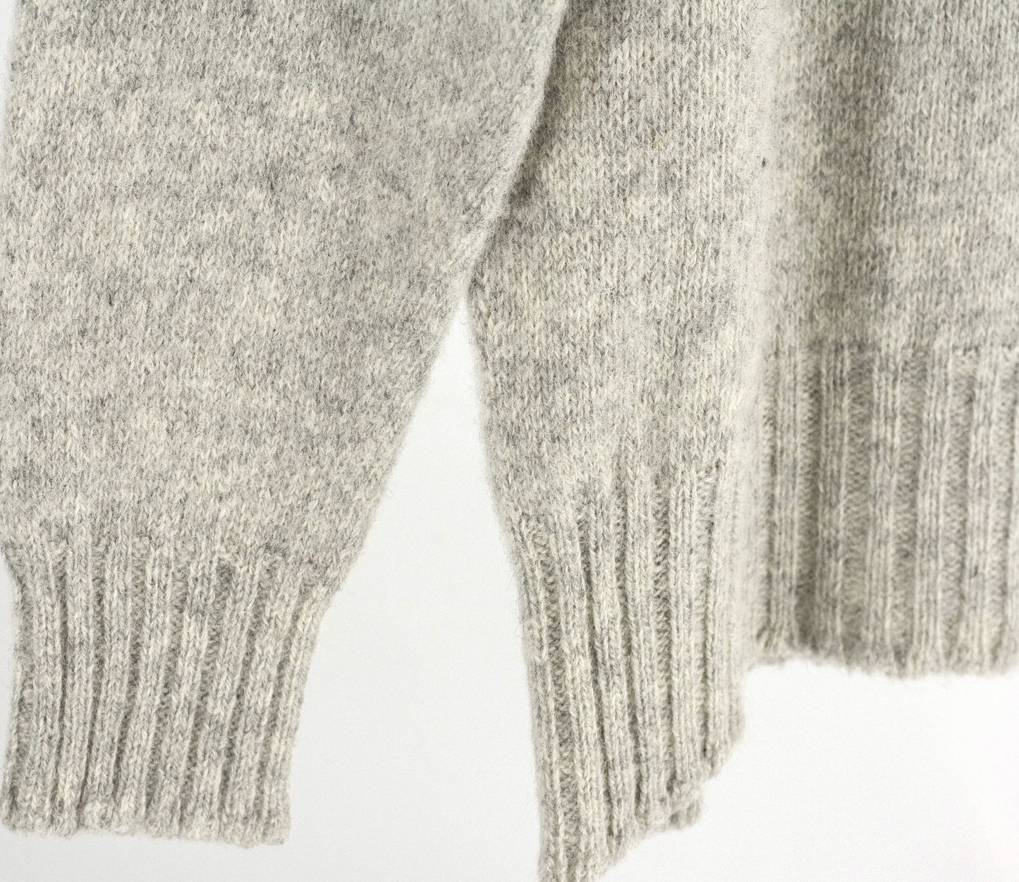 Saddle Shoulder Shetland Crew Neck Jumper in Silver