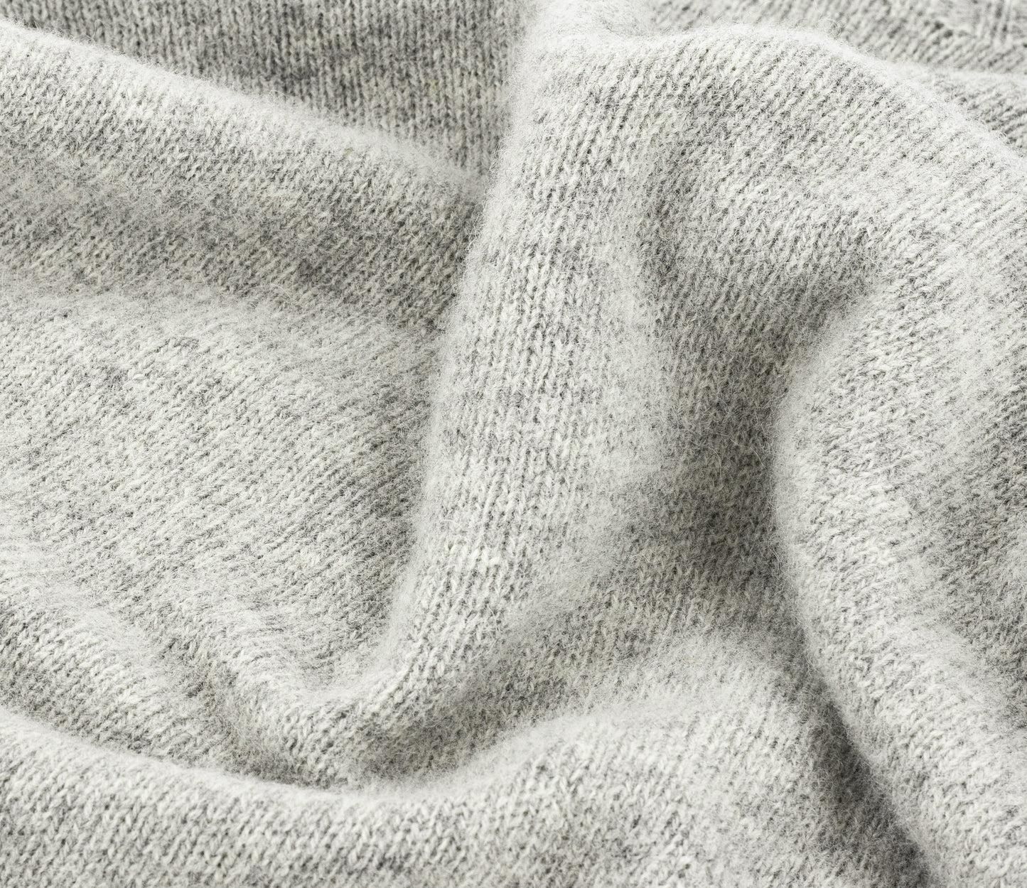 Saddle Shoulder Shetland Crew Neck Jumper in Silver