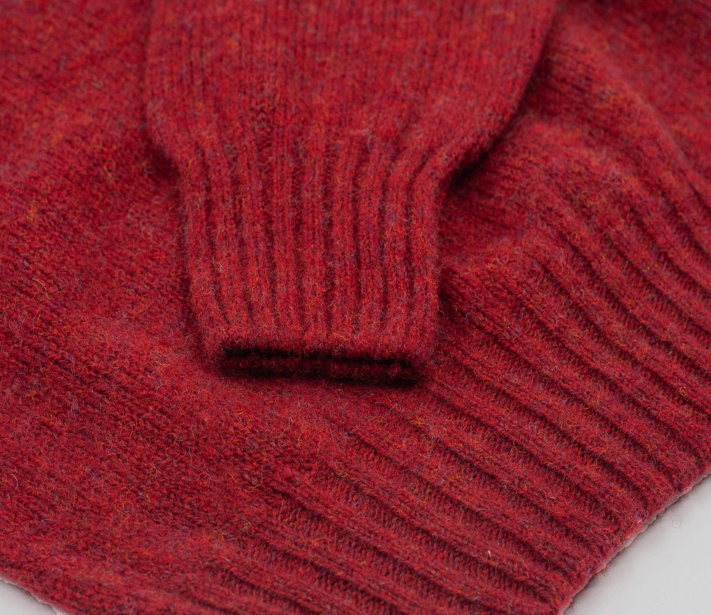 Classic Shetland Crew Neck Jumper in Jasper Red