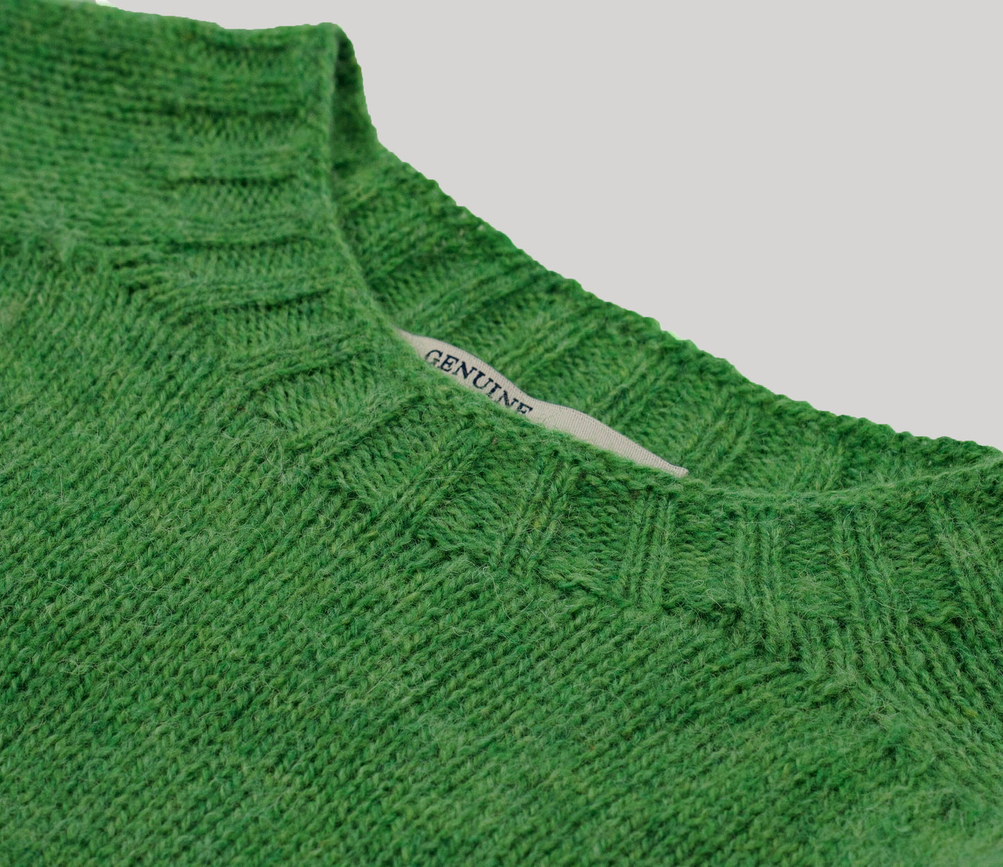 Classic Shetland Crew Neck Jumper in Lichen