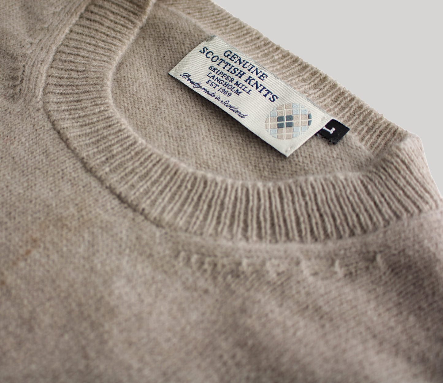 Women’s Wool Angora Blend Crew Neck in Taupe