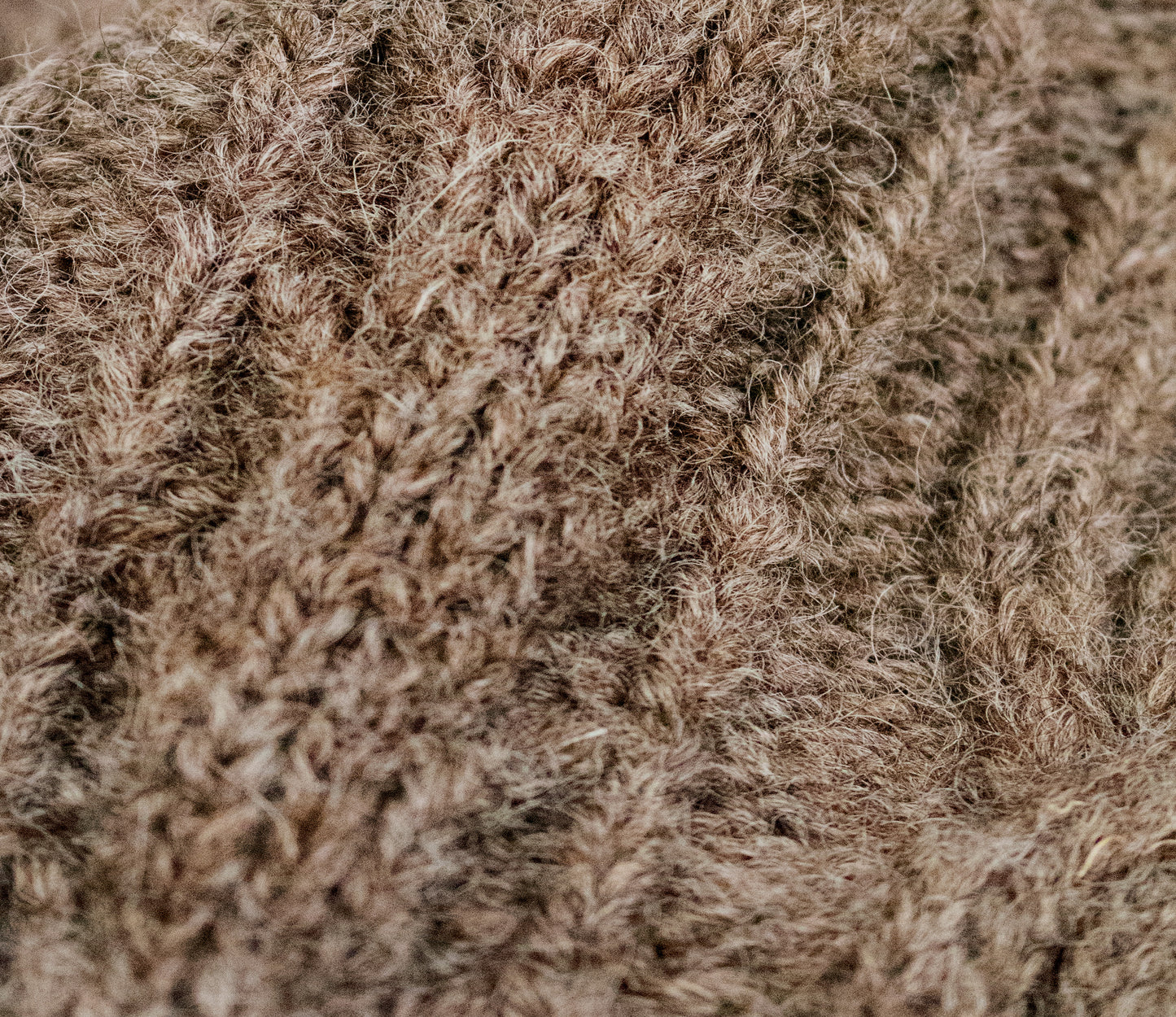 Aran Cable Knit Crew Neck Jumper in Taupe