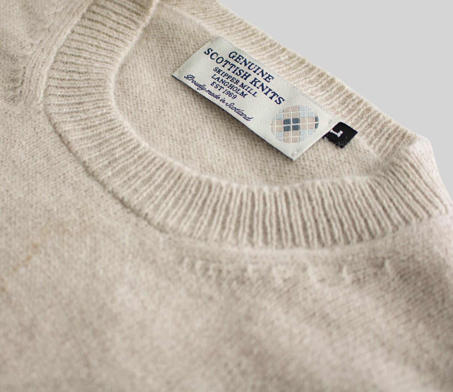 Women’s Wool Angora Blend Crew Neck in Stone