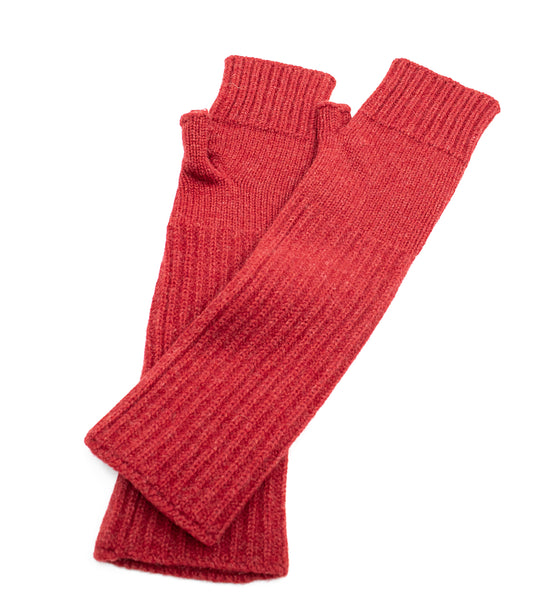 Lambswool Wrist Warmers in Crimson