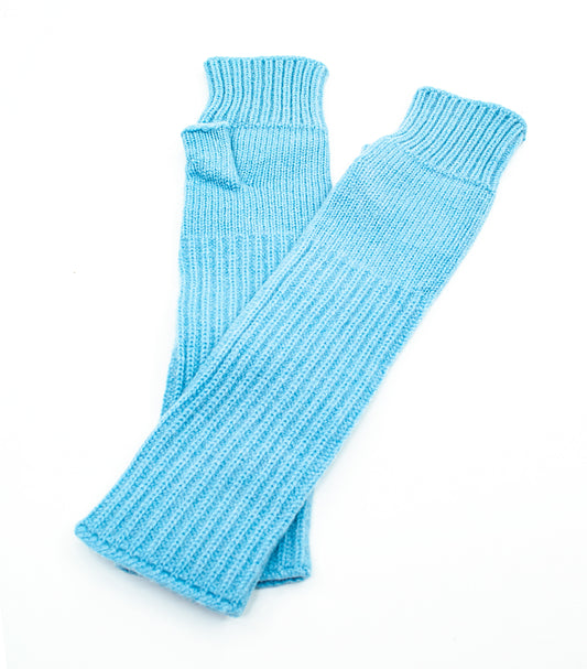 Lambswool Wrist Warmers in Wedgewood