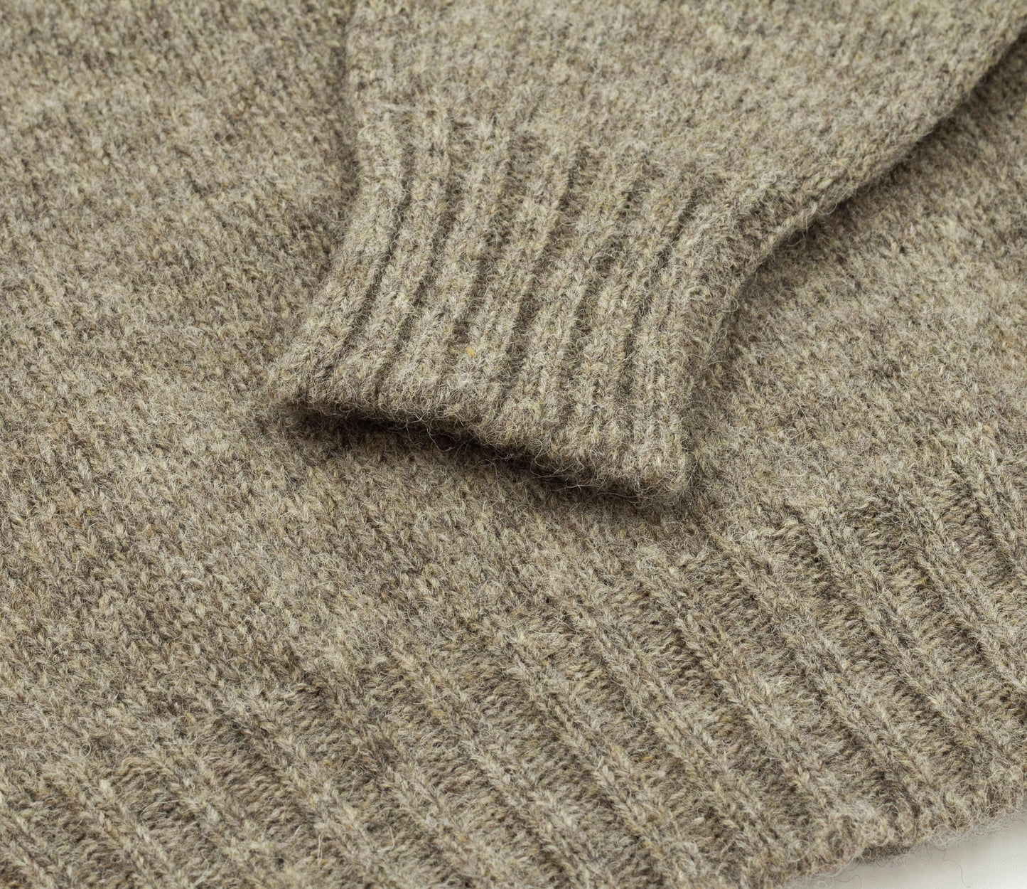 Modern Fit Shetland Crew Neck Jumper in Oyster Grey