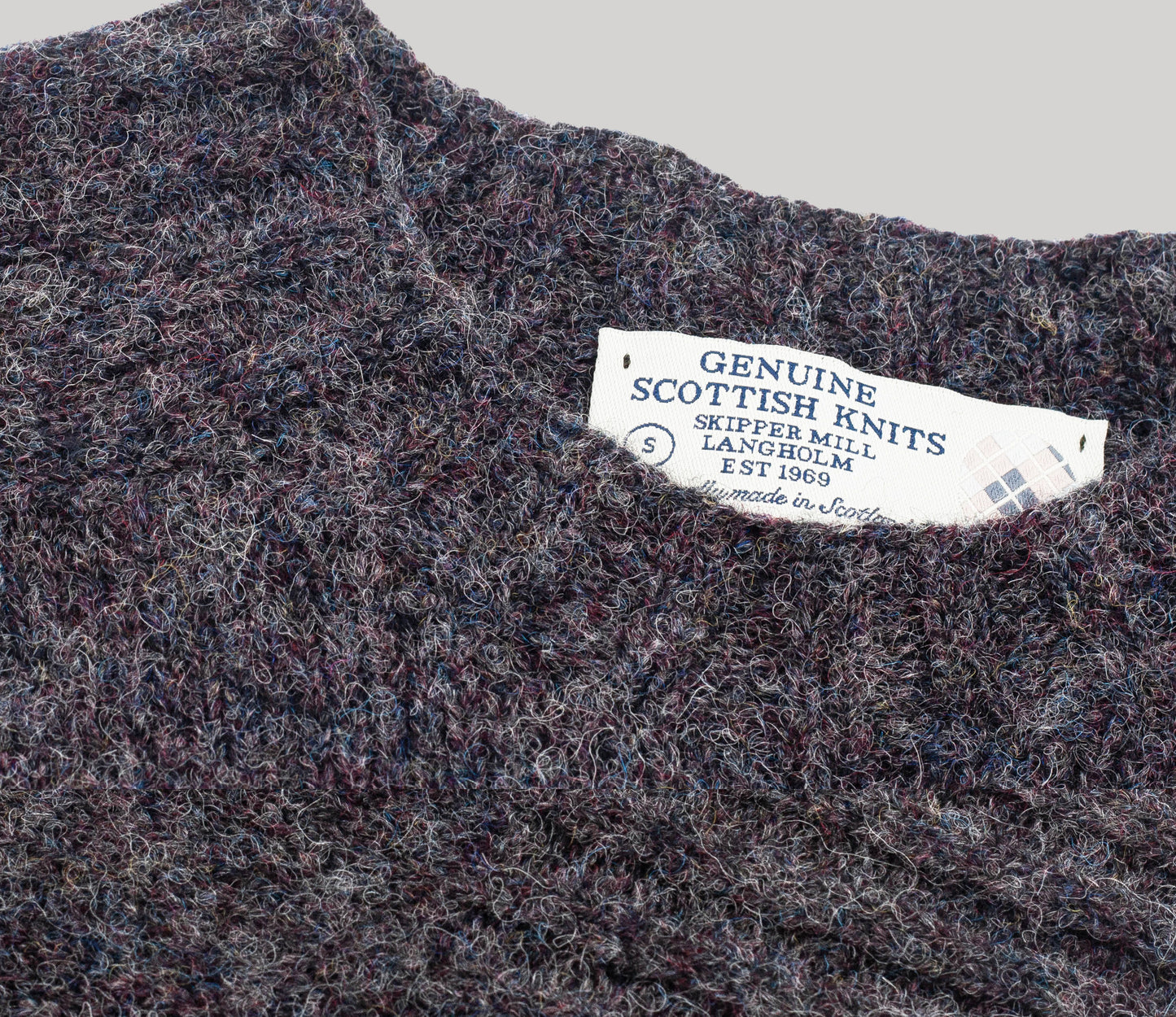 Vintage Shetland Crew Neck Jumper in Charcoal
