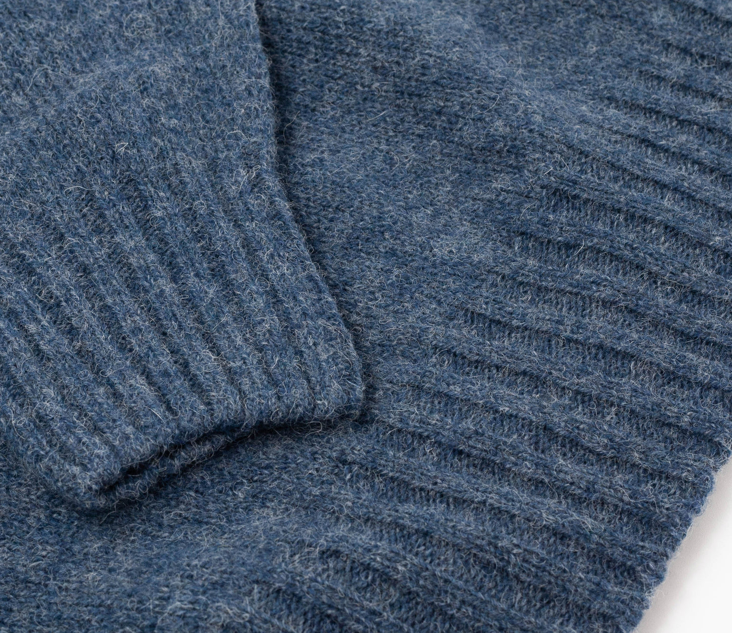 Vintage Shetland Crew Neck Jumper in Storm Blue