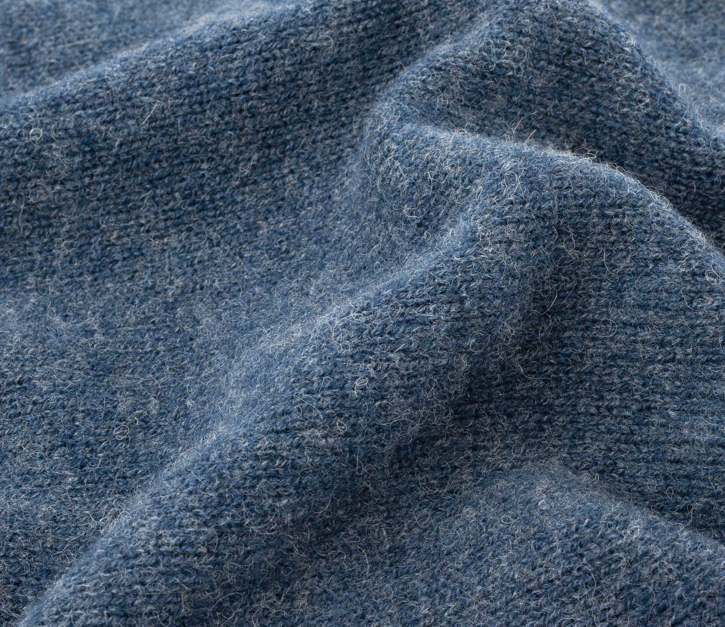Vintage Shetland Crew Neck Jumper in Storm Blue