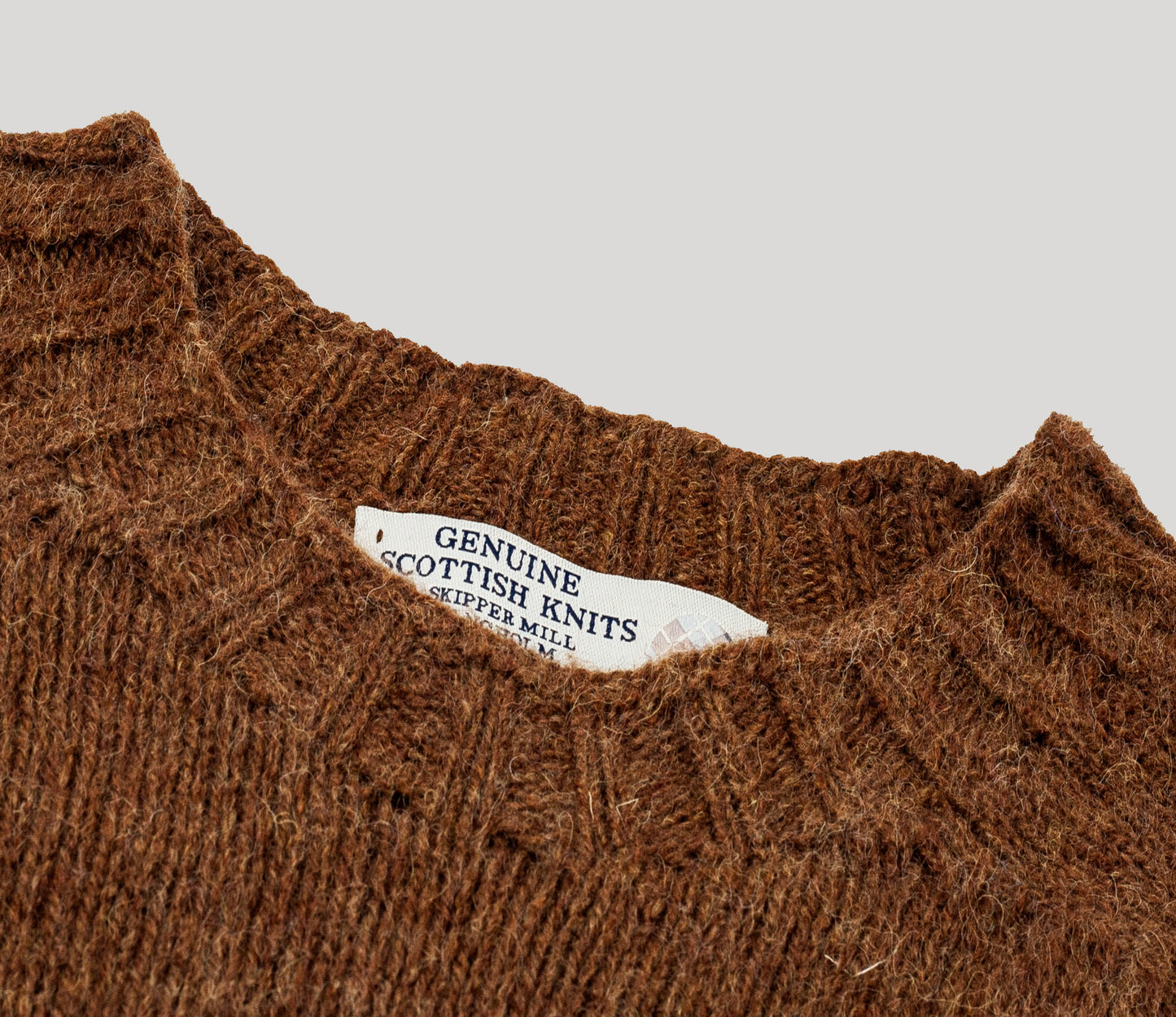 Vintage Shetland Crew Neck Jumper in Vicuna
